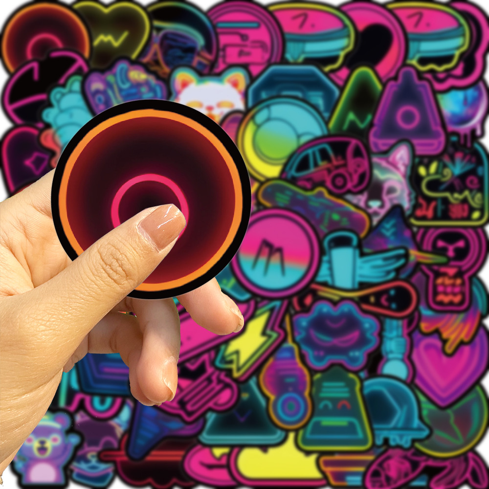 60-Piece Neon Style Stickers - - Electronics Gadgets Store 评论和价格