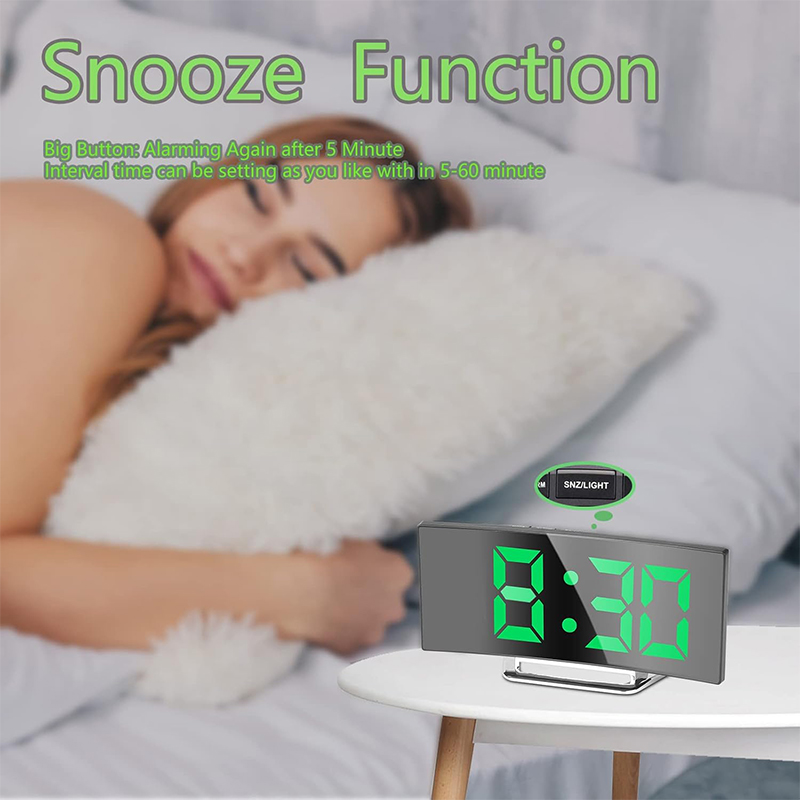 LED Digital Alarm Clock Curved - Electronics Gadgets For Home 评论和价格